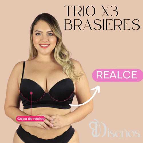 Trio x3 Brasier Efecto Silicona 👌🏾 ✨