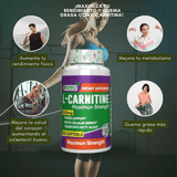 Suplemento para adelgazamiento L-Carnitina® 90 Caps - ¡Transforma la grasa en energía! SEGUNDA UNIDAD GRATIS SOLO HOY