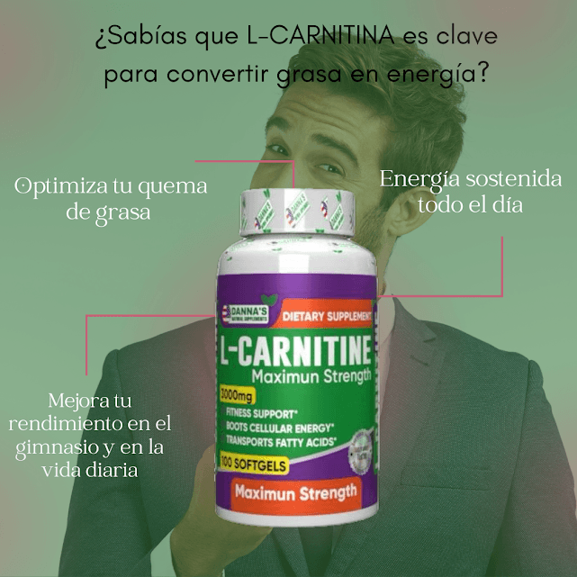 Suplemento para adelgazamiento L-Carnitina® 90 Caps - ¡Transforma la grasa en energía! SEGUNDA UNIDAD GRATIS SOLO HOY