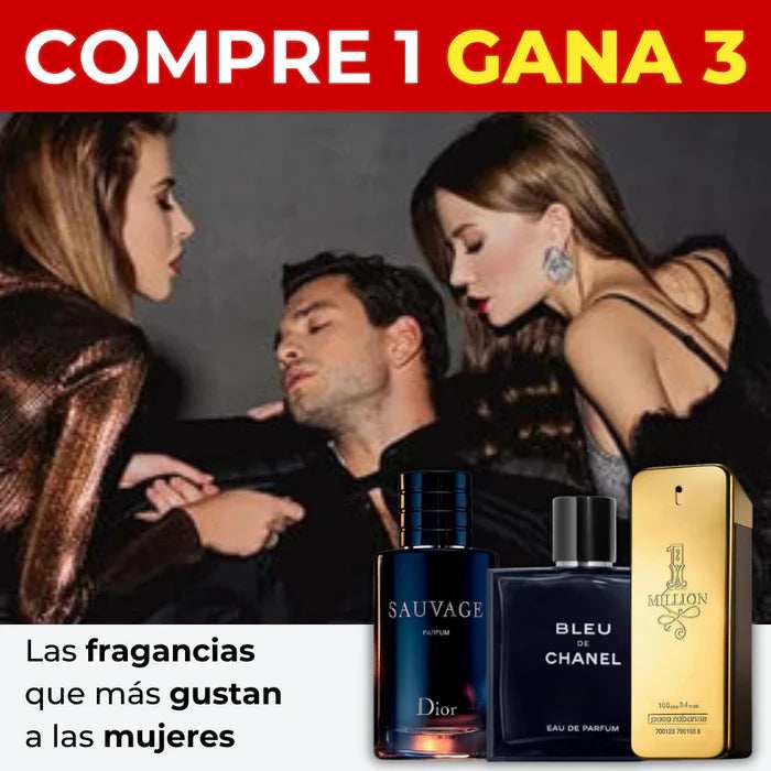 KIT 3 Perfumes Importados - Sauvage Dior | Bleu de Chanel| 1 Million + Regallo Exclusivo